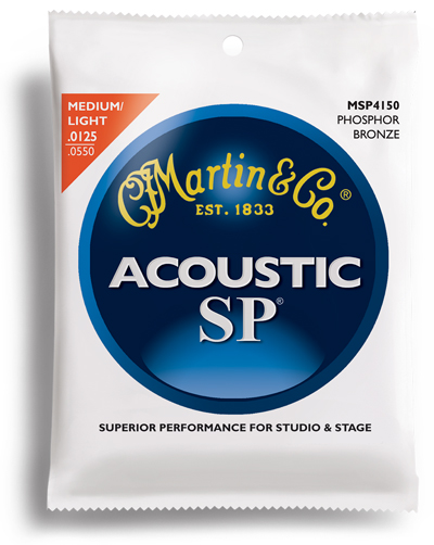 Martin MSP4150 Phosphor Bronze Acoustic Guitar Strings Lt Med 12.5-55