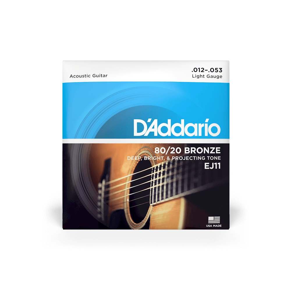 12-53 Light, 80/20 Bronze Acoustic Guitar Strings 