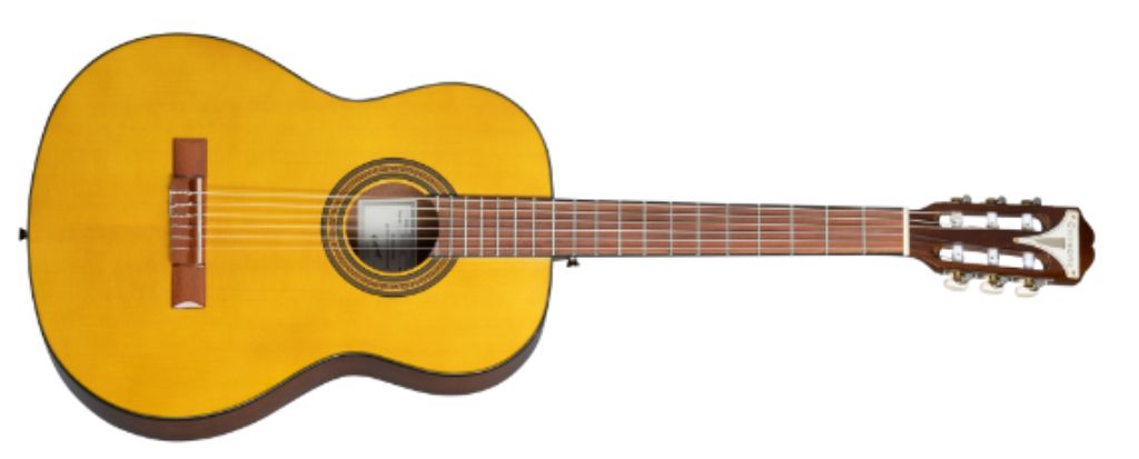 nylon string guitars with classical body shapes and wooden finishes