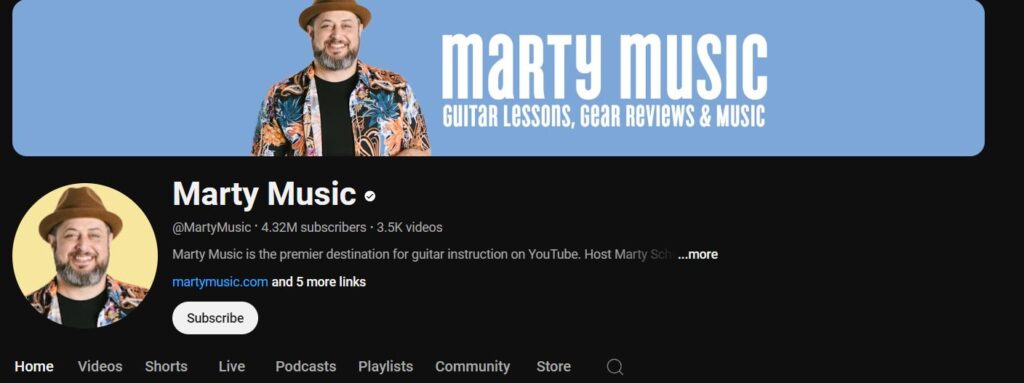 Marty Music YouTube Channel