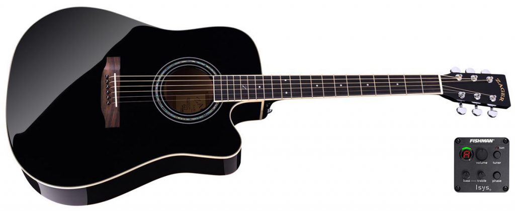 ZAD50CE Solid Spruce/Mahogany Acoustic Electric Black Lacquer