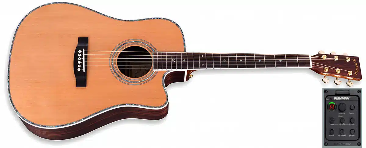 ZAD80CE Solid Cedar/Rosewood Acoustic Electric