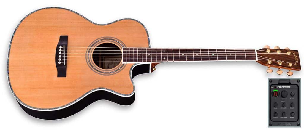 ZAD80CE Solid Cedar/Rosewood Acoustic Electric Pro Series Smaller “OM” Size Deal Of The Day