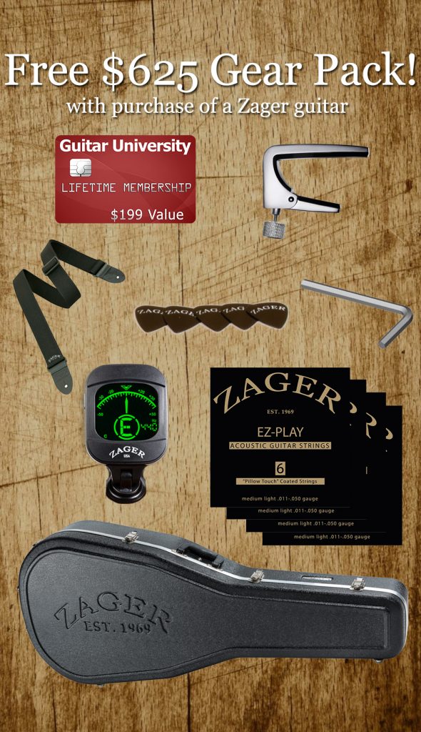 Free Deluxe Accessories Package 625 Value Zager Guitars