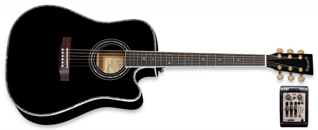 ZAD80CE “AURA” Black Lacquer Special Edition Solid Cedar/Rosewood Acoustic Electric Pro Series