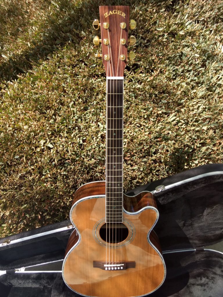 ZAD80CE Solid Cedar/Rosewood Acoustic Electric AURA Pro Series Smaller “OM” Size (Discount)