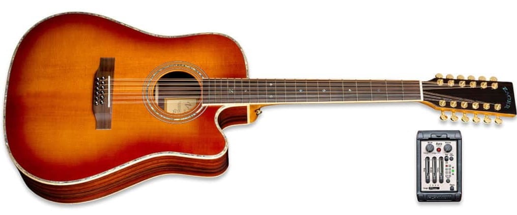 ZAD900CE 12 String Solid Spruce/Rosewood Acoustic Electric AURA Pro Series Tobacco Sunburst