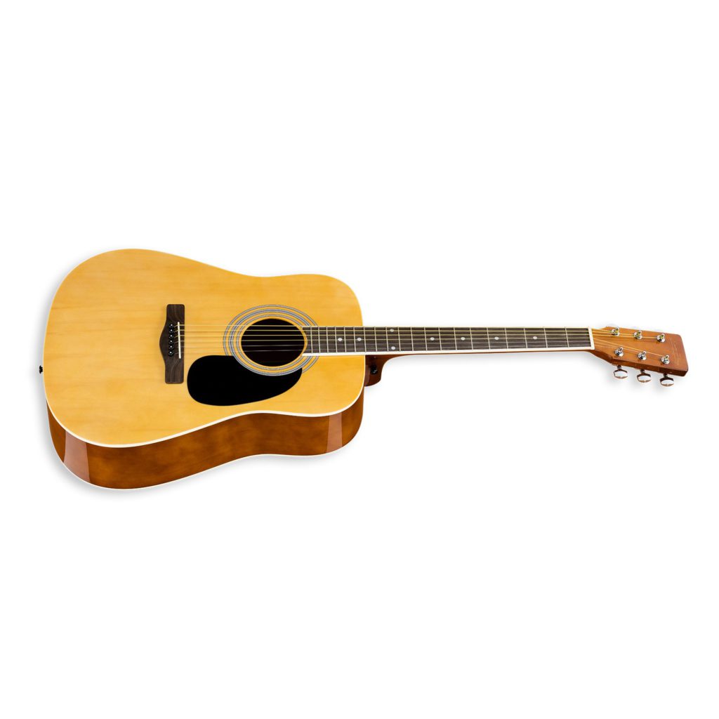 Easy Play No Sore Fingers Acoustic Electric Guitar Package 38 inch Parlor Size with Auto Tuner
