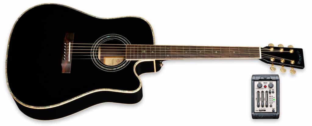 ZAD900CE Solid Spruce/Rosewood Acoustic Electric AURA Pro Series Black Lacquer Special Edition BOGO