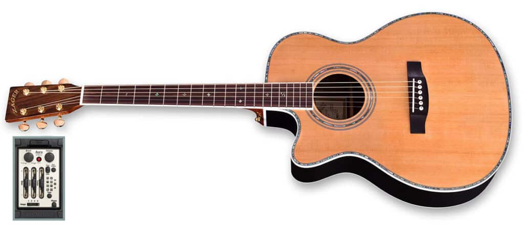 ZAD80CE Solid Cedar/Rosewood Acoustic Electric AURA Pro Series Smaller “OM” Size Left Handed
