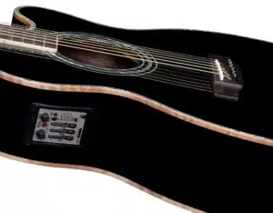 ZAD900CE Solid Spruce/Rosewood Acoustic Electric AURA Smaller “OM” Size Limited Edition Black Lacquer