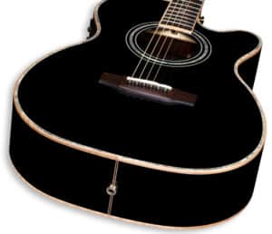 ZAD900CE Solid Spruce/Rosewood Acoustic Electric AURA Smaller “OM” Size Limited Edition Black Lacquer Pre Order