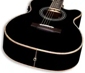 ZAD900CE Solid Spruce/Rosewood Acoustic Electric AURA Smaller “OM” Size Limited Edition Black Lacquer