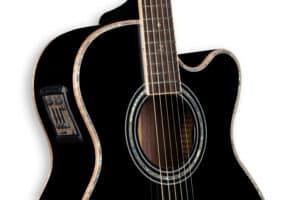 ZAD900CE Solid Spruce/Rosewood Acoustic Electric AURA Smaller “OM” Size Limited Edition Black Lacquer