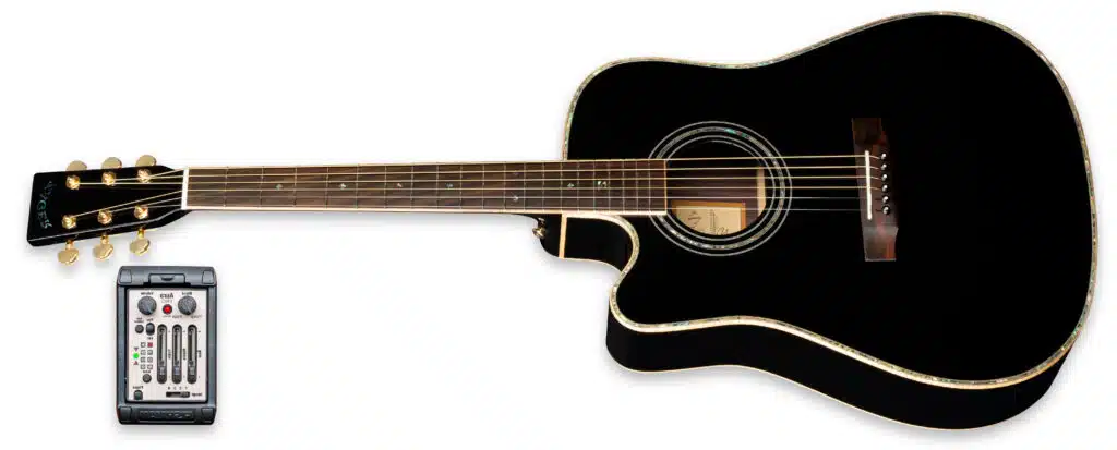 ZAD900CE Left Handed Solid Spruce/Rosewood Acoustic Electric AURA Pro Series 50th Anniversary Black Lacquer