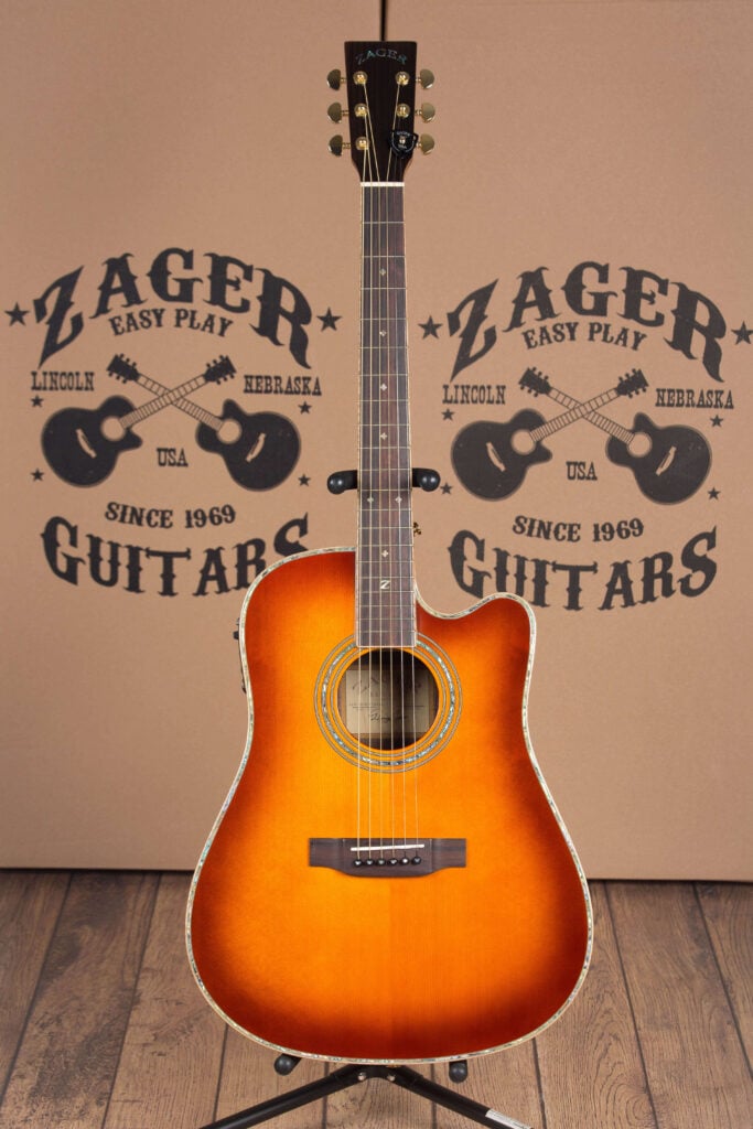 ZAD900CE Solid Spruce/Rosewood Acoustic Electric AURA 50th Anniversary Tobacco Sunburst Pro Series