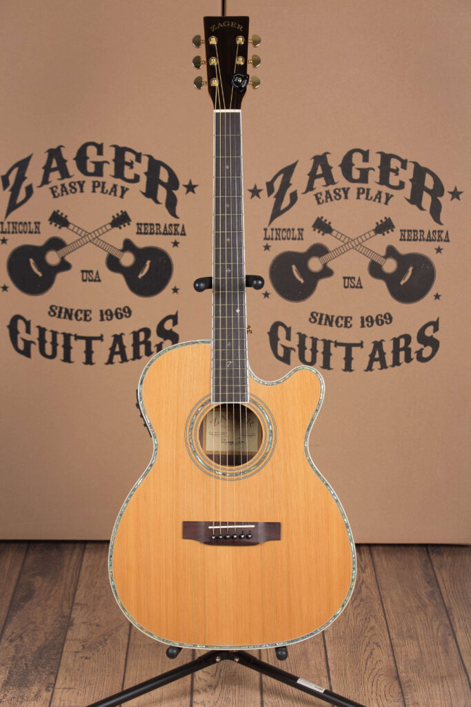 ZAD80CE Solid Cedar/Rosewood Acoustic Electric Pro Series Smaller “OM” Size