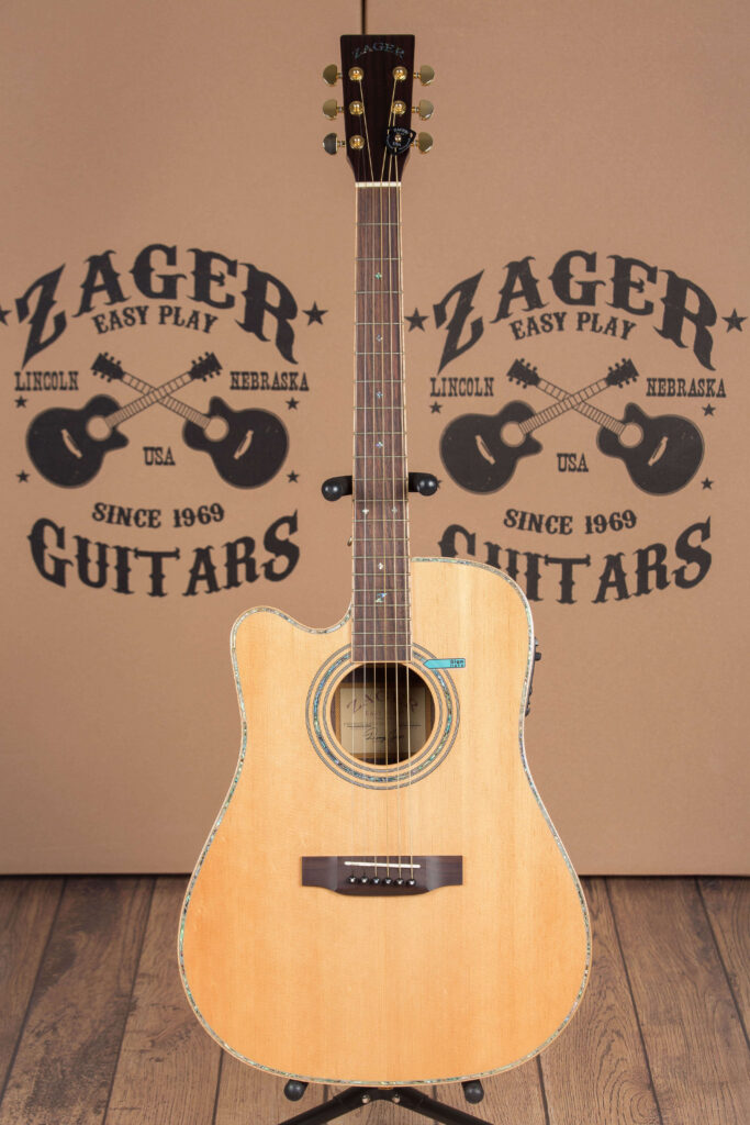 ZAD900CE Solid Spruce/Rosewood Acoustic Electric AURA Left Handed Pro Series