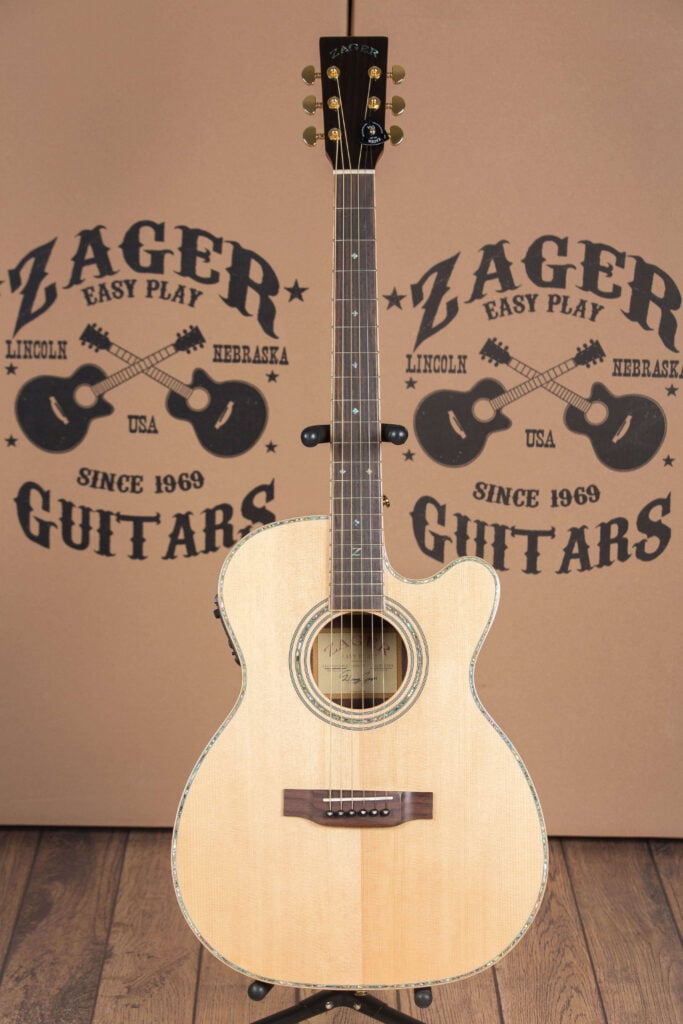 ZAD900CE Solid Spruce/Rosewood Acoustic Electric AURA Smaller “OM” Size