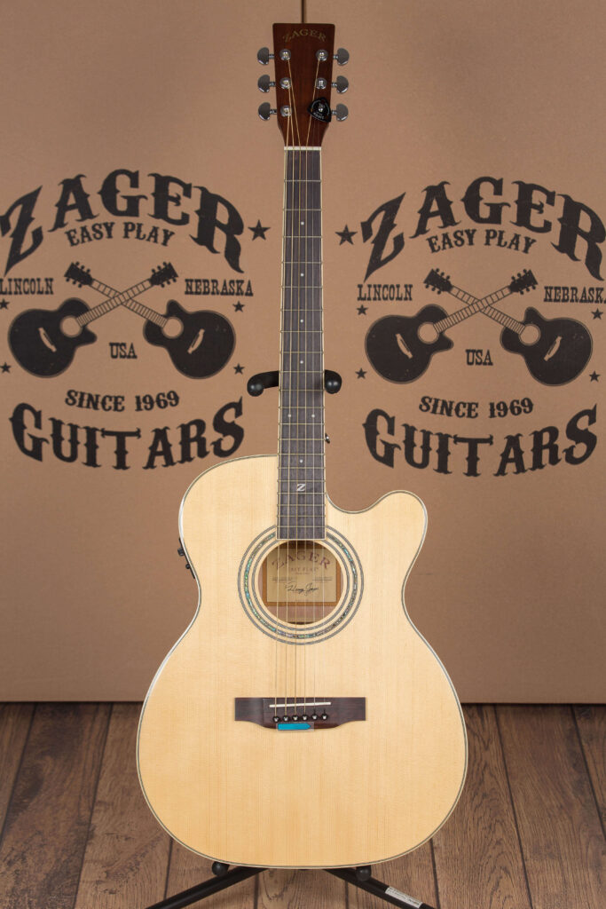 ZAD50CE Solid Spruce/Mahogany Acoustic Electric Smaller “OM” Size