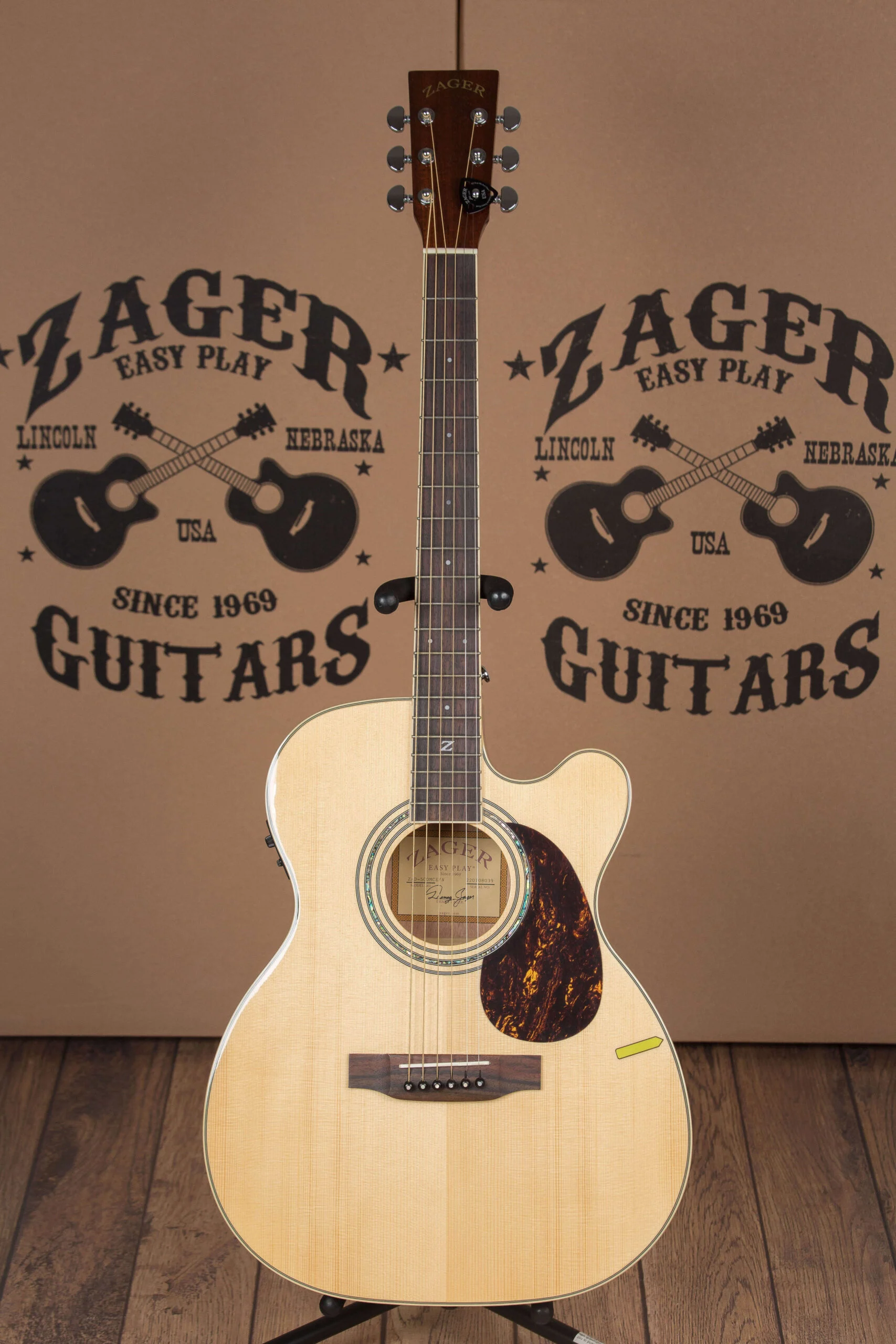 ZAD50CE Solid Spruce/Mahogany Acoustic Electric Smaller “OM” Size