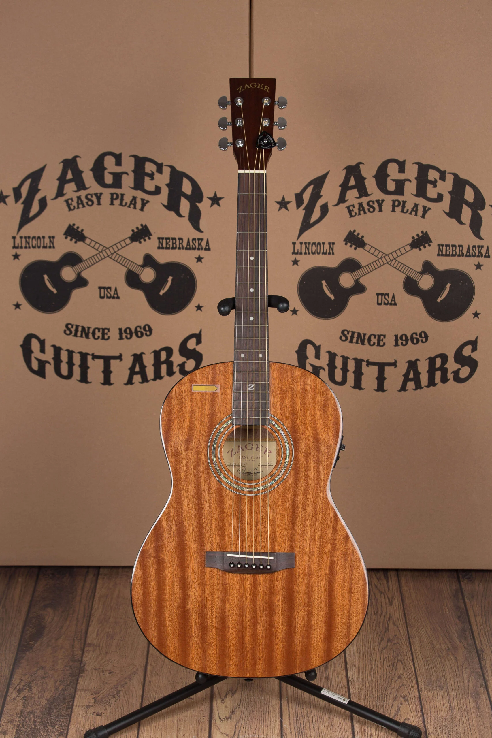 38 inch Parlor Size Solid African Mahogany Acoustic Left Handed