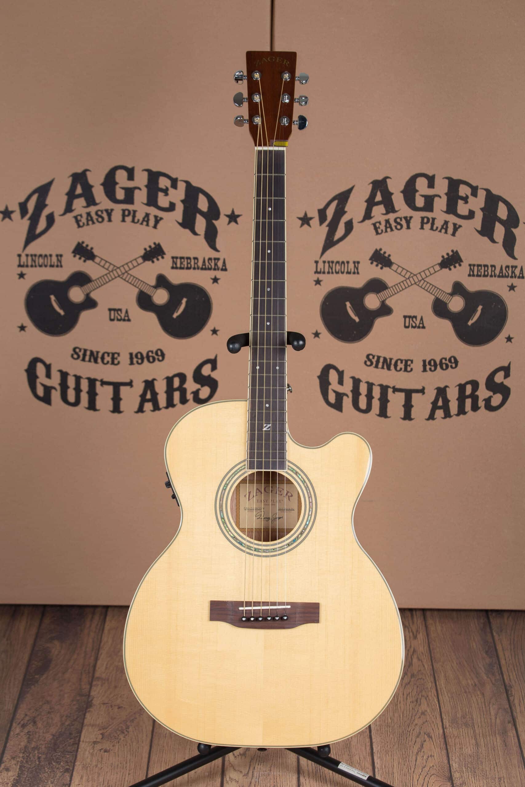 ZAD50CE Solid Spruce/Mahogany Acoustic Electric Smaller “OM” Size