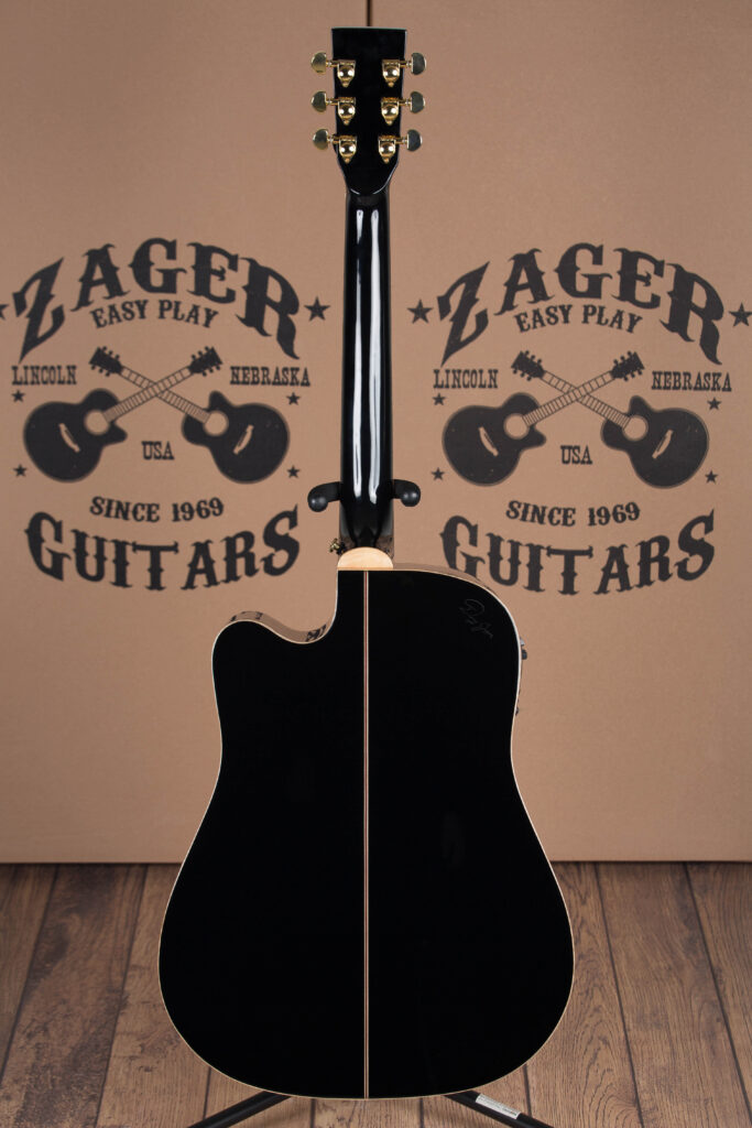 ZAD900CE Solid Spruce/Rosewood Acoustic Electric AURA Limited Edition Black Lacquer Pro Series (Discount)