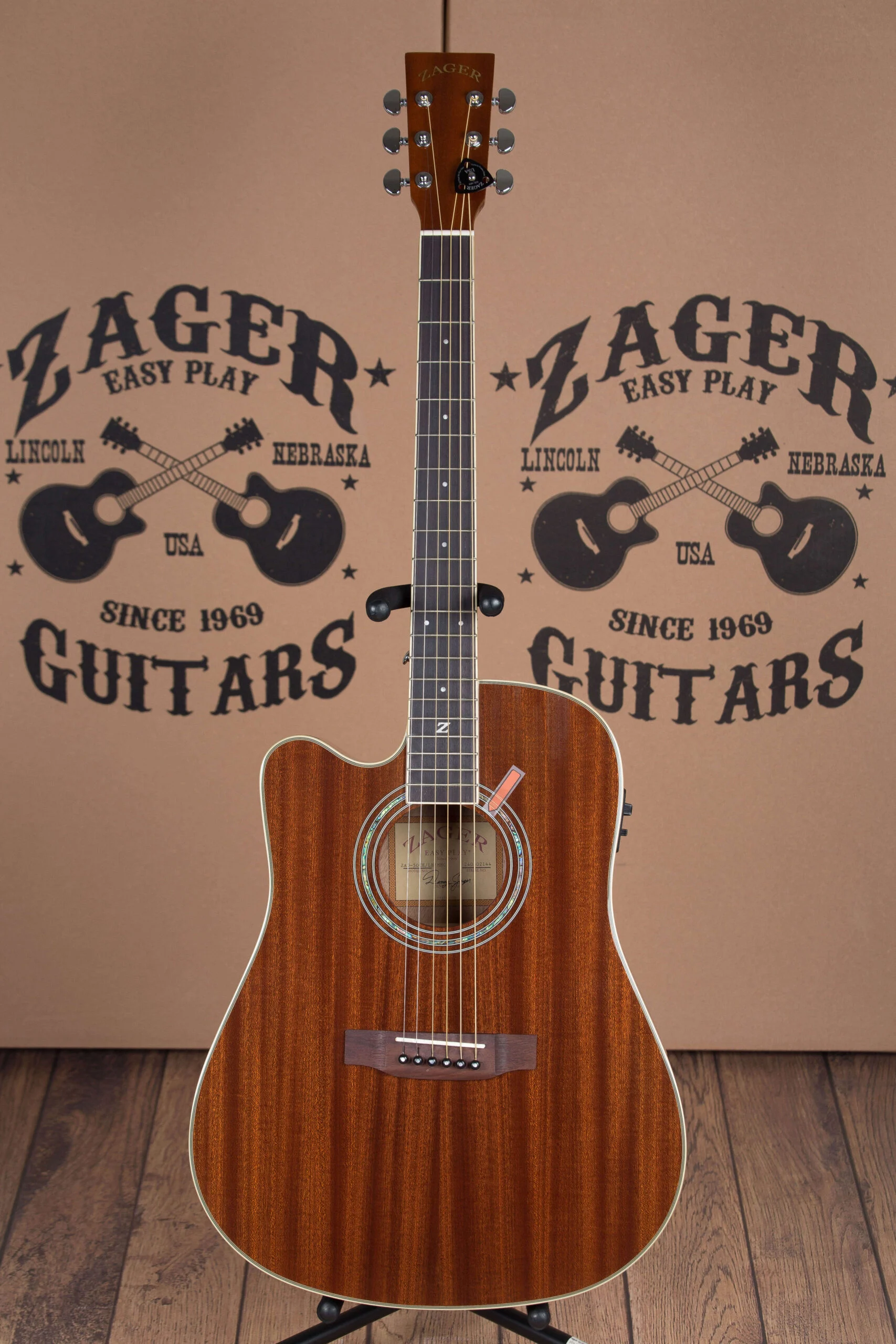 ZAD50CE Solid African Mahogany Acoustic Electric Left Handed