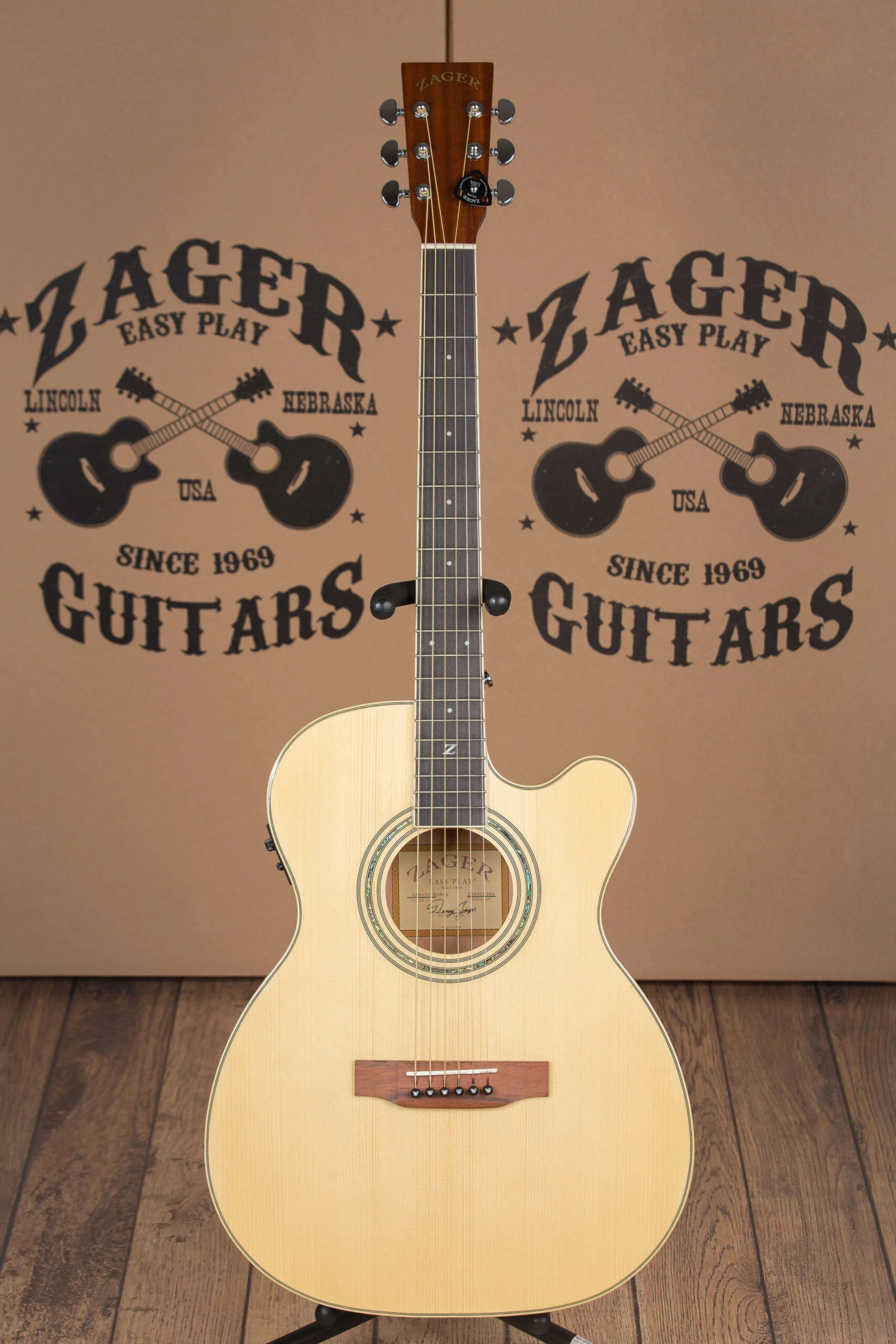 ZAD50CE Solid Spruce/Mahogany Acoustic Electric Smaller “OM” Size