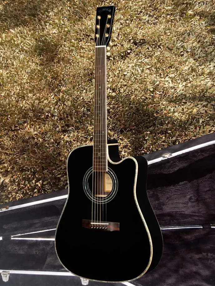 ZAD900CE Solid Spruce/Rosewood Acoustic Electric AURA Limited Edition Black Lacquer Pro Series (Discount)